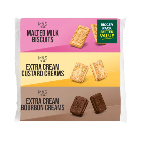 M&S Extra Cream Triple Pack Biscuits 530g