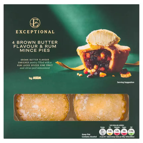ASDA Exceptional 4 Brown Butter and Rum Mince Pies