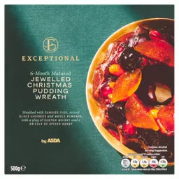 Exceptional by ASDA Jewelled Christmas Pudding Wreath 500g