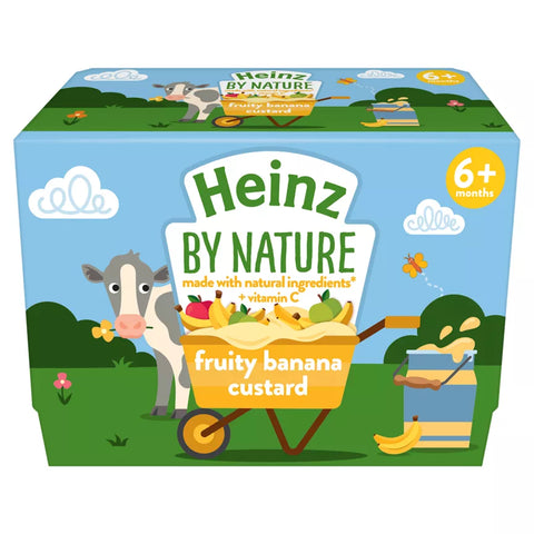 Heinz by Nature Banana Custard baby food 6+ months   4x100g