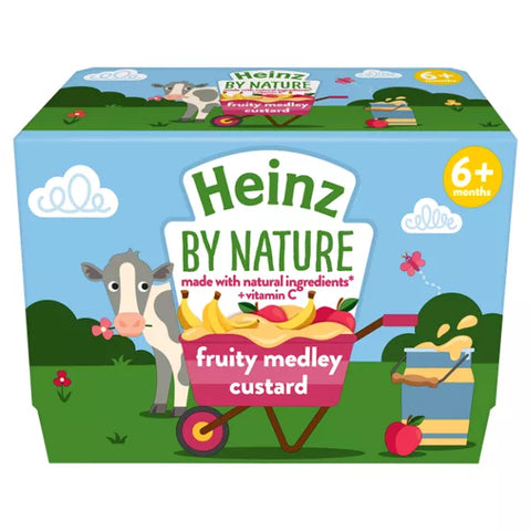 Heinz by Nature Fruit Medley Custard baby food  6+ months   4x100g