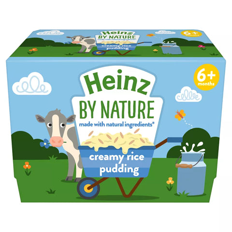Heinz by Nature Creamy Rice Pudding baby food 6+months  4x100g