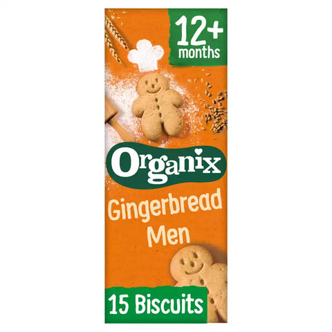 Organix Gingerbread Men Organic Toddler Snack Biscuits  12+months