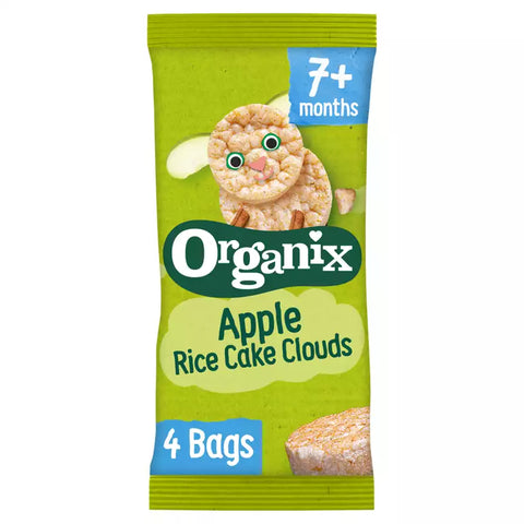 Organix Apple Rice Cake Clouds x4 packs 7+months 40g