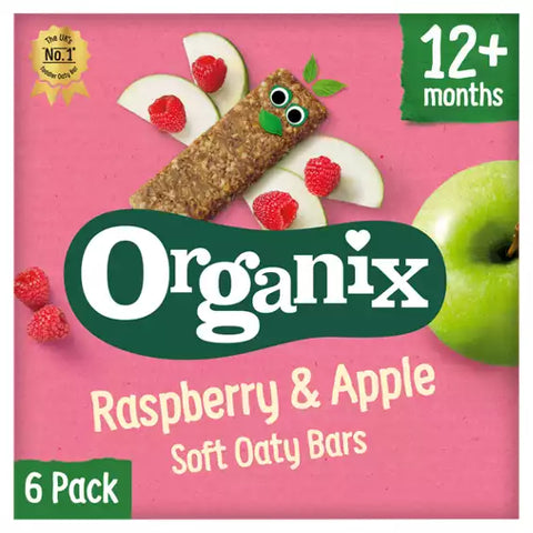 Organix Raspberry & Apple Organic Soft Oaty bars  6x23g  12+months