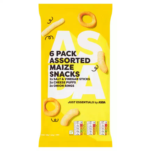 ASDA Essentials Assorted Maize Snacks 6pack 100g