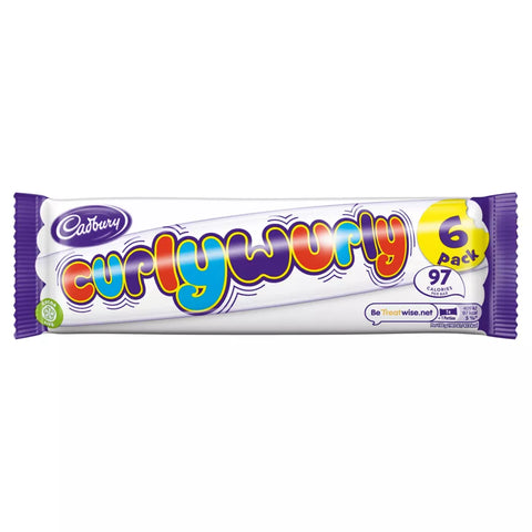 Cadbury Curly Wurly Milk Chocolate Bars 6 Pack