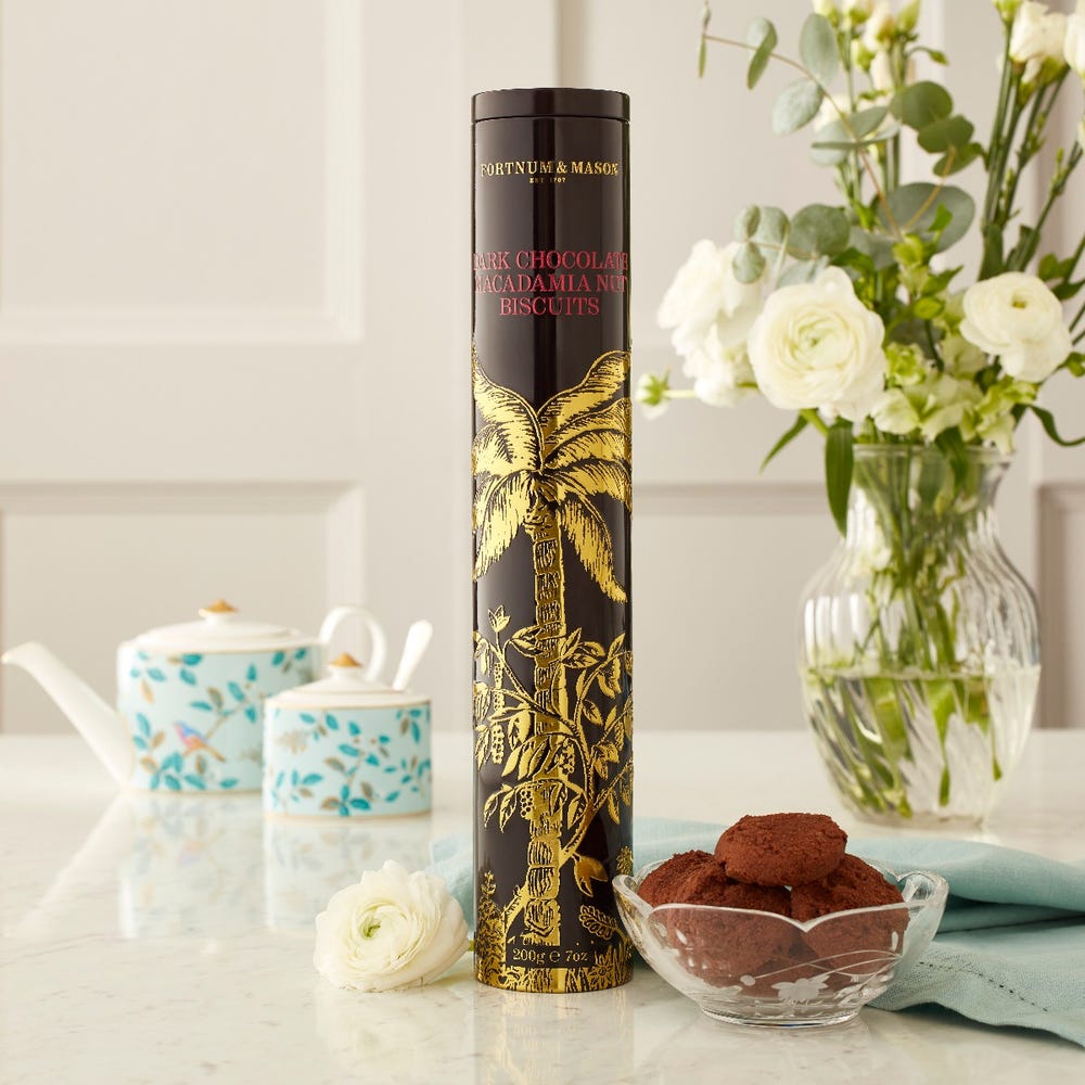 Fortnum & Mason Dark Chocolate Macadamia Nut Biscuit Tin