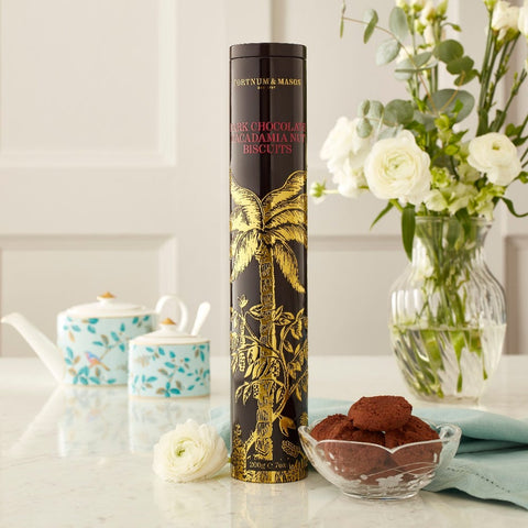 Fortnum & Mason Dark Chocolate Macadamia Nut Biscuit Tin 200g